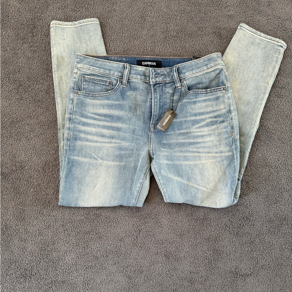 Express Men's Skinny Jeans in Light Blue